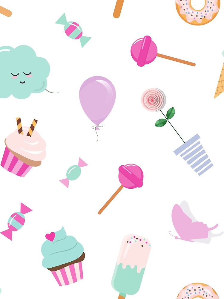 cupcakes, cotton candy, lollipop. ice cream cones, candy, donuts, summer, by prteacool