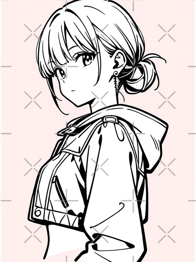 Fashion - Woman in White Puffer Jacket Low Bun Anime Variant 3 by AnimeShin