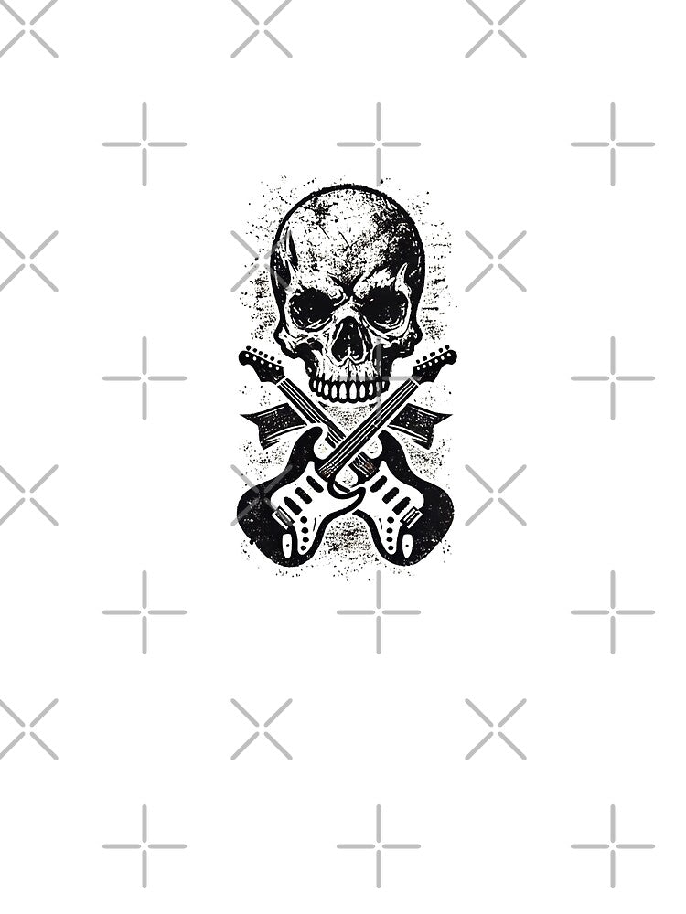 2000s Grunge Skull and Guitars by Diamaber