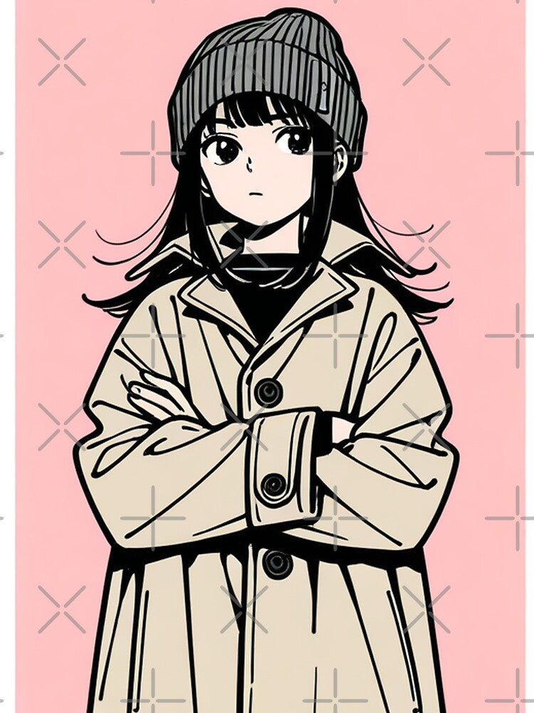 Fashion - Man in Black Trench Coat Beanie Streetwear Anime Variant 2 by AnimeShin