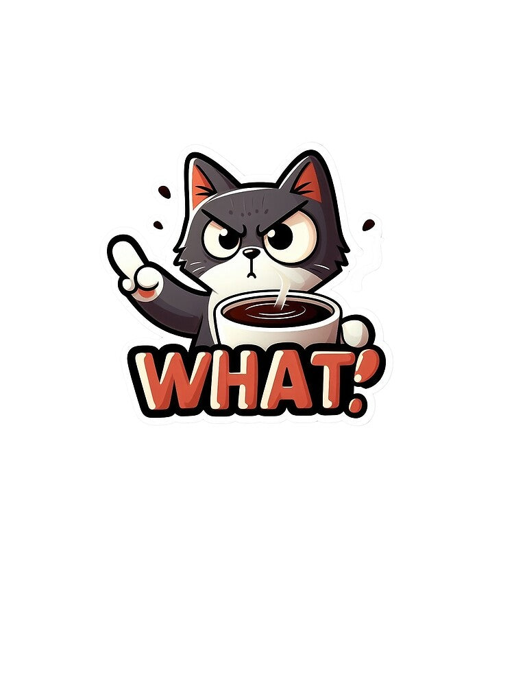 What! Grumpy Cat Coffee Lover Humor Disbelief by StickChic