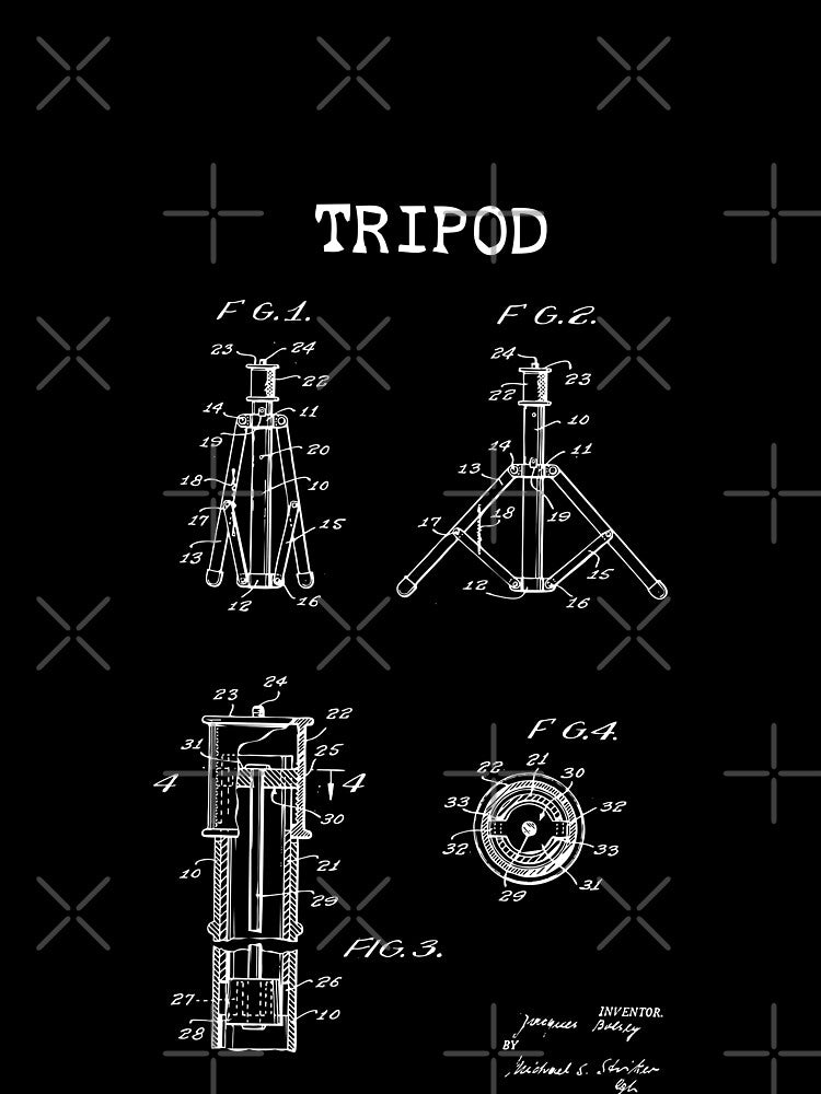 Vintage Tripod Patent blueprint design by BRU Design