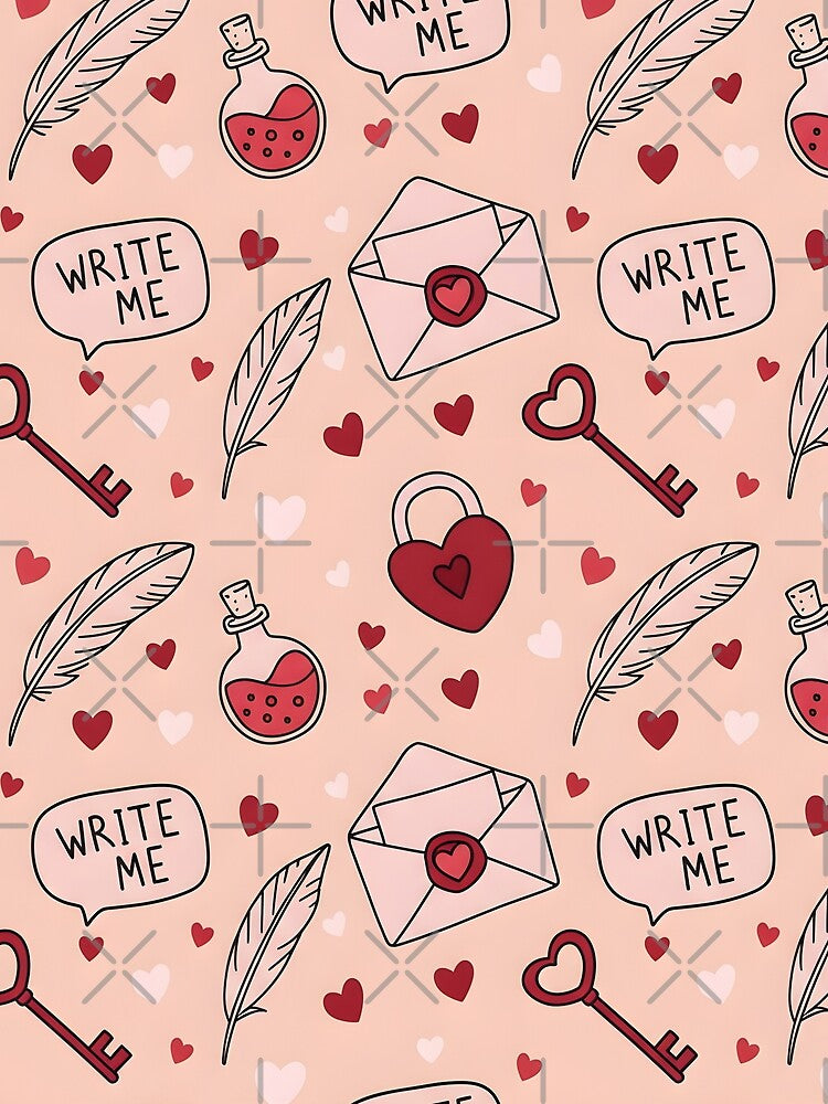 Cute Romantic Doodle Love Notes Pattern by SimoCompany