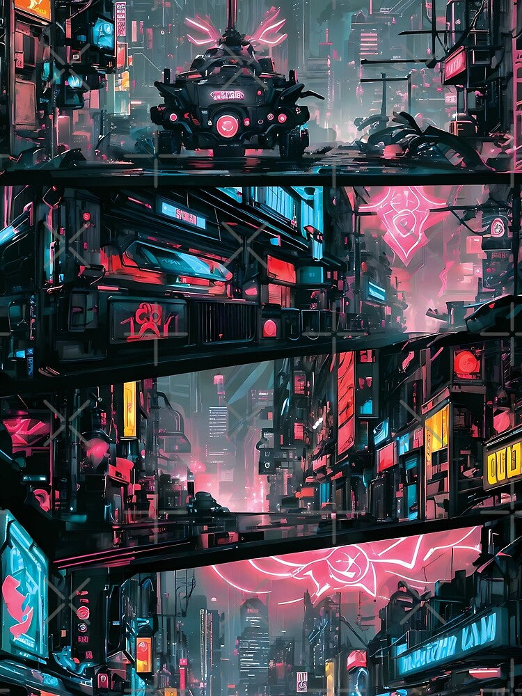 A Neon Cyberpunk Cityscape by ByteyCreatives