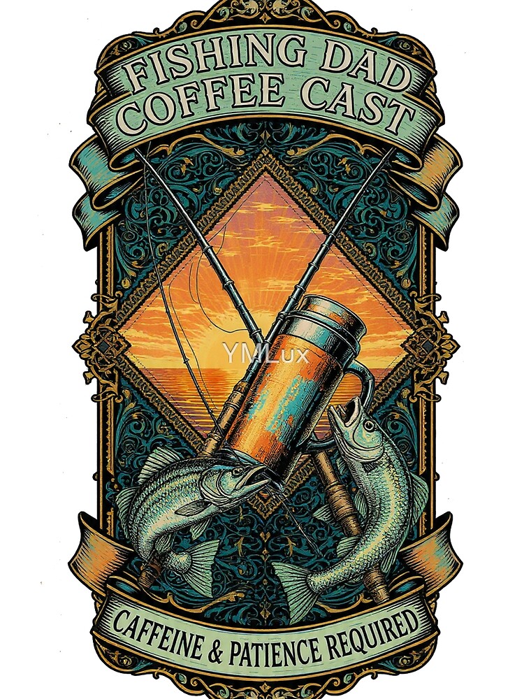 Fishing Dad Coffee Cast Funny Morning Angler Gift by YMLux