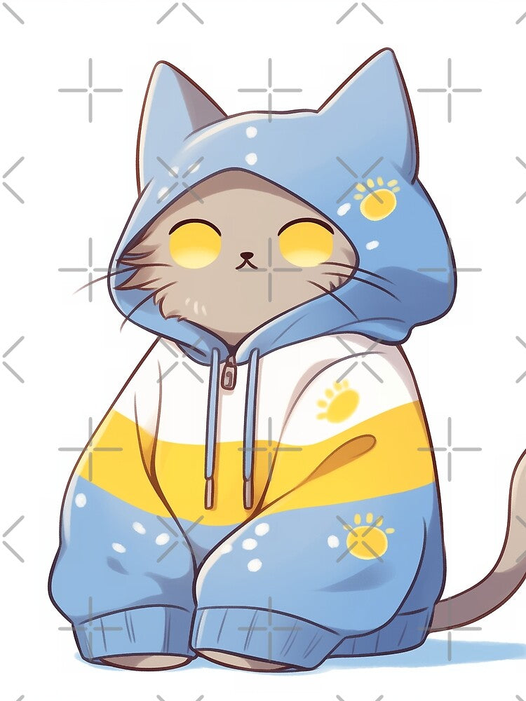 Cat in oversized hoodie by SoraSketch