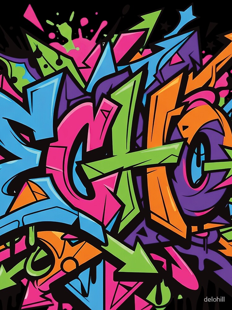 Neon Echo Urban Graffiti Street Art by delohill
