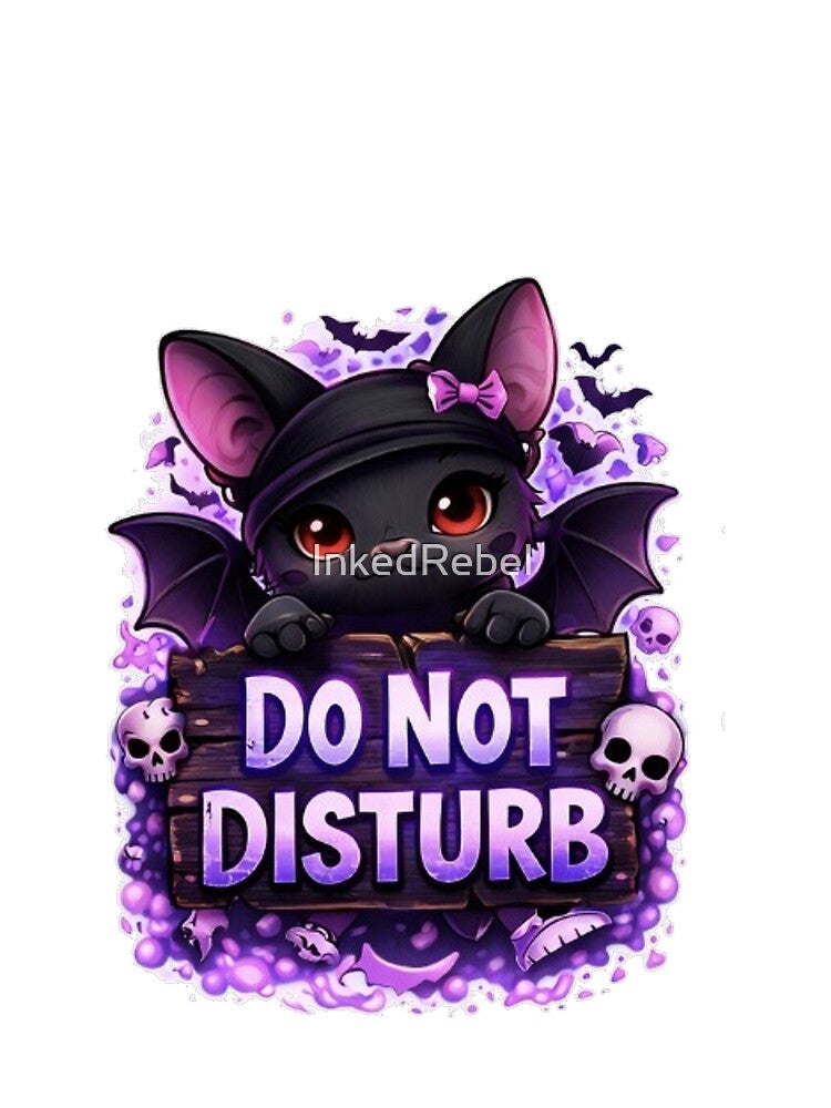 Do Not Disturb Cute Gothic Bat Funny Aesthetic Kawaii Goth Design by InkedRebel