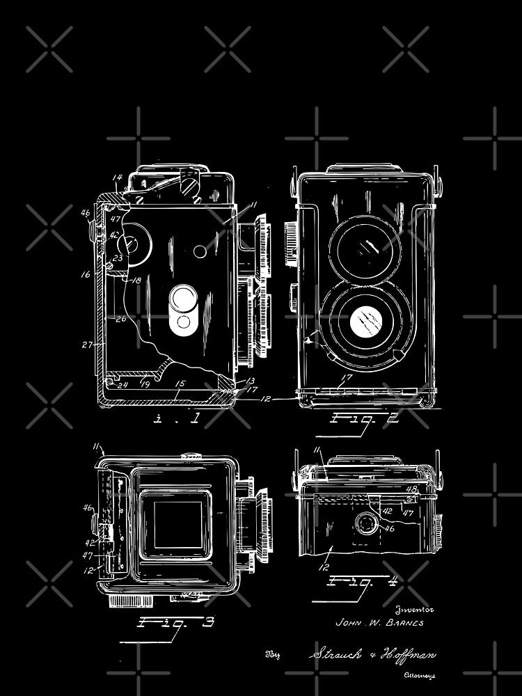 Vintage TLR Patent blueprint design by BRU Design