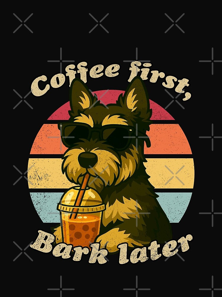 COFFEE FIRST BARK LATER - MINIATURE SCHNAUZER | Pets and Dogs lovers for Men and Women t-shirt by panchiTWO