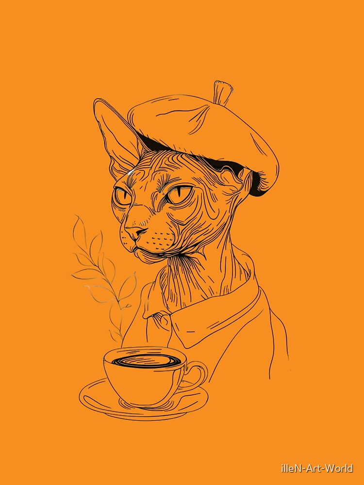 Parisian Sphynx: The Coffee Connoisseur by illeN-Art-World