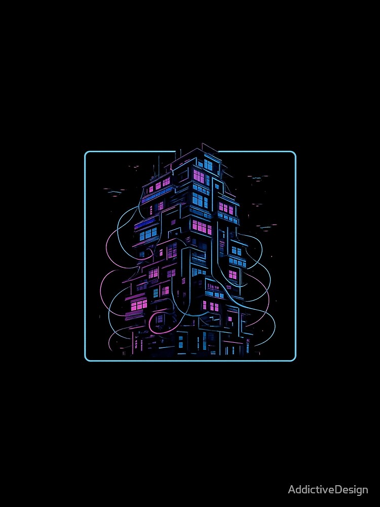 Overcrowded Future – Neon Cyberpunk Apartment Block by AddictiveDesign