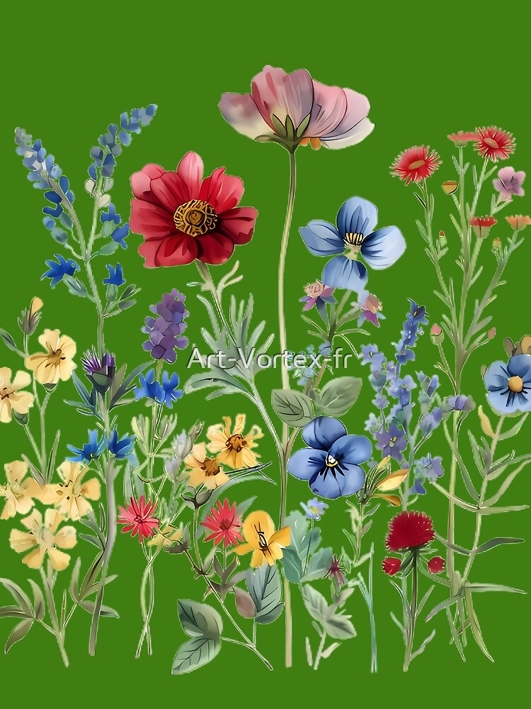 “Prairie Floral Burst” by Art-Vortex-fr