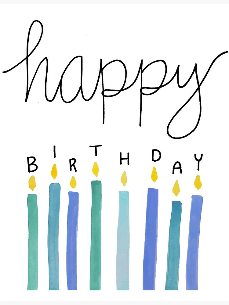 happy birthday candles blue by Spitfire July Doodles