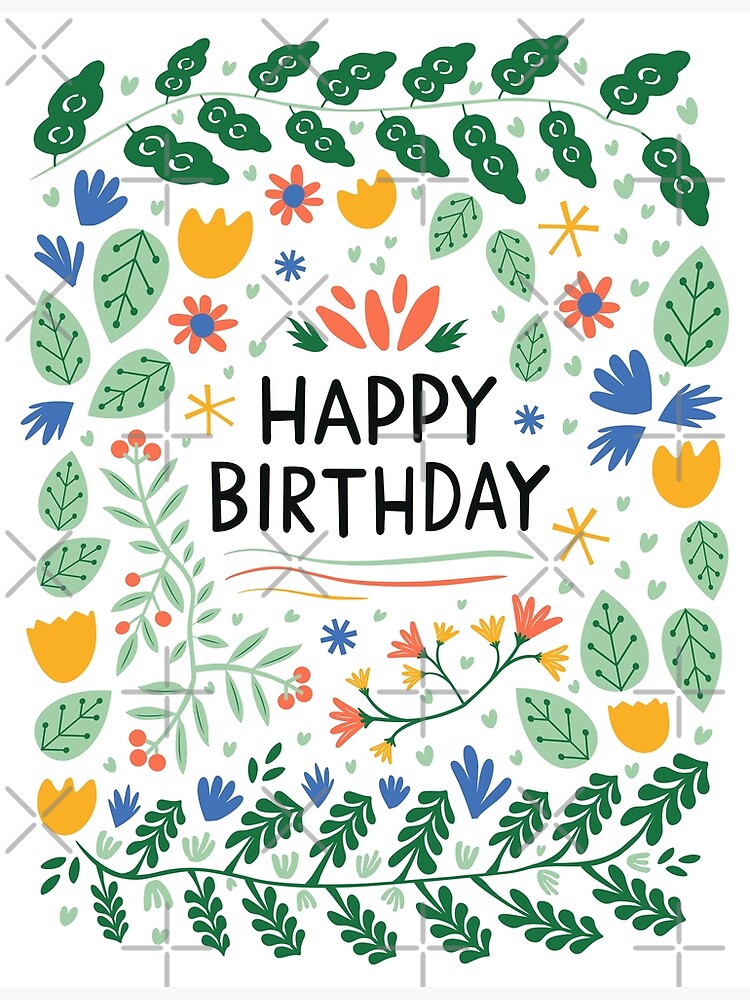 Happy Birthday Note - Summer Flowers by Huge Potato