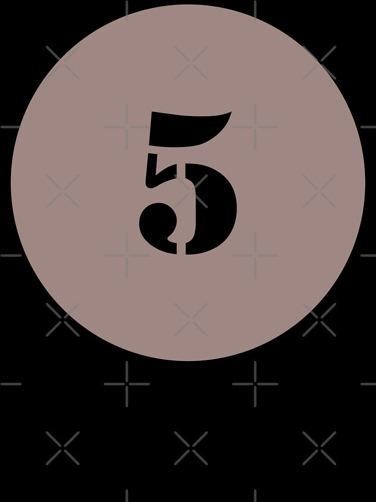 Number Five (5) in Brown Circle by Ching Teoh