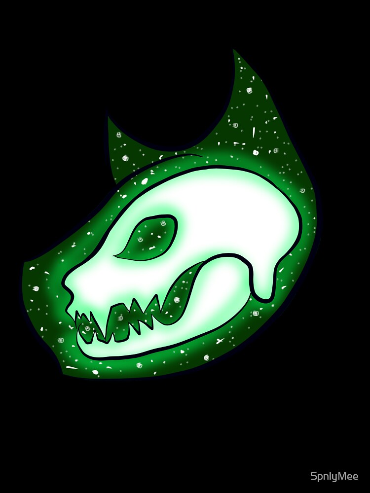 Green Galaxy Cat Skull by SpnlyMee