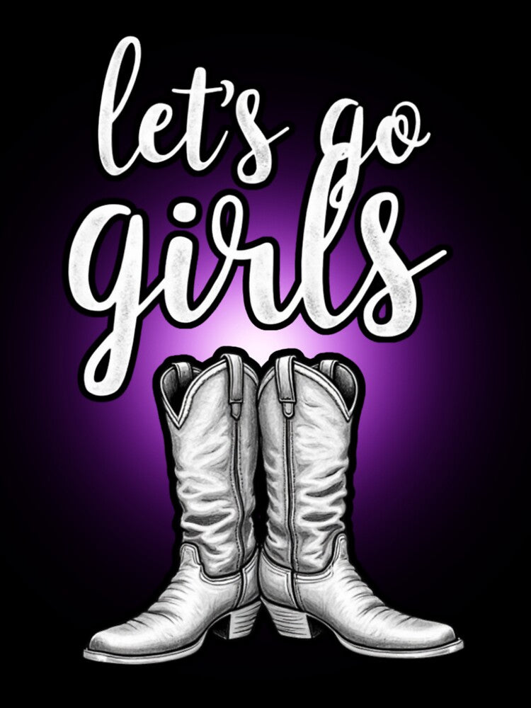 Let's Go Girls Purple Neon Cowboy Boots by PriyaMagic