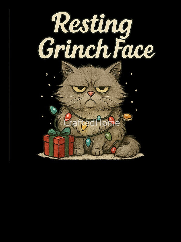 Resting Grinch Face - Grumpy Christmas Cat by CraftedHome