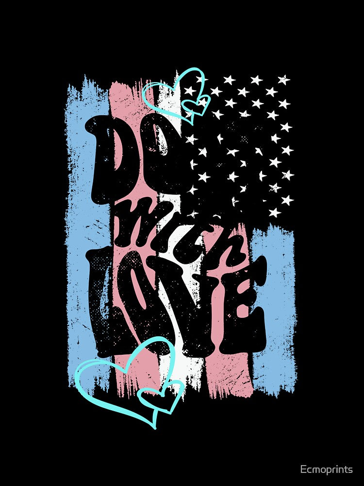 Do it with Love Retro Lettering USA Flag by Ecmoprints
