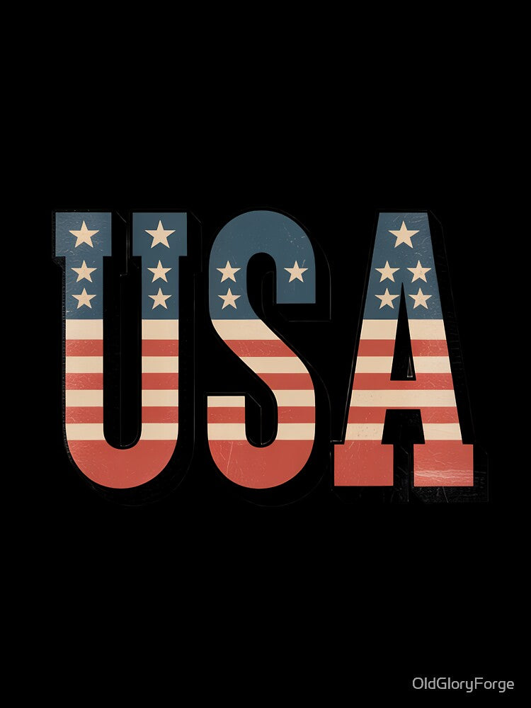 Retro USA Typography Vintage Americana by OldGloryForge