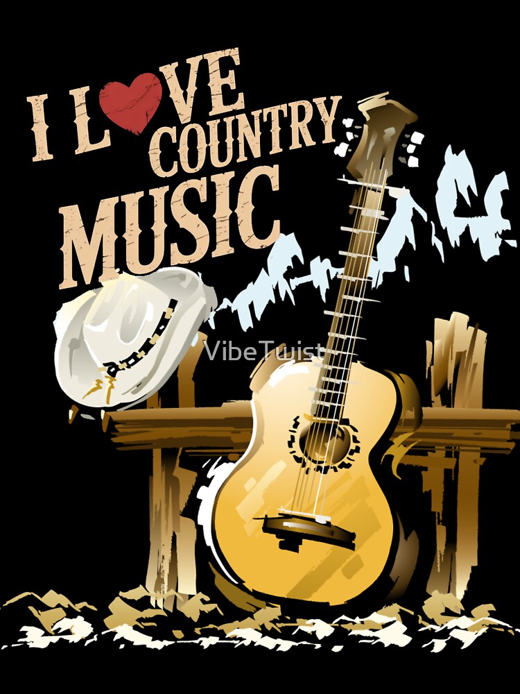 i love country music - acoustic guitar by VibeTwist