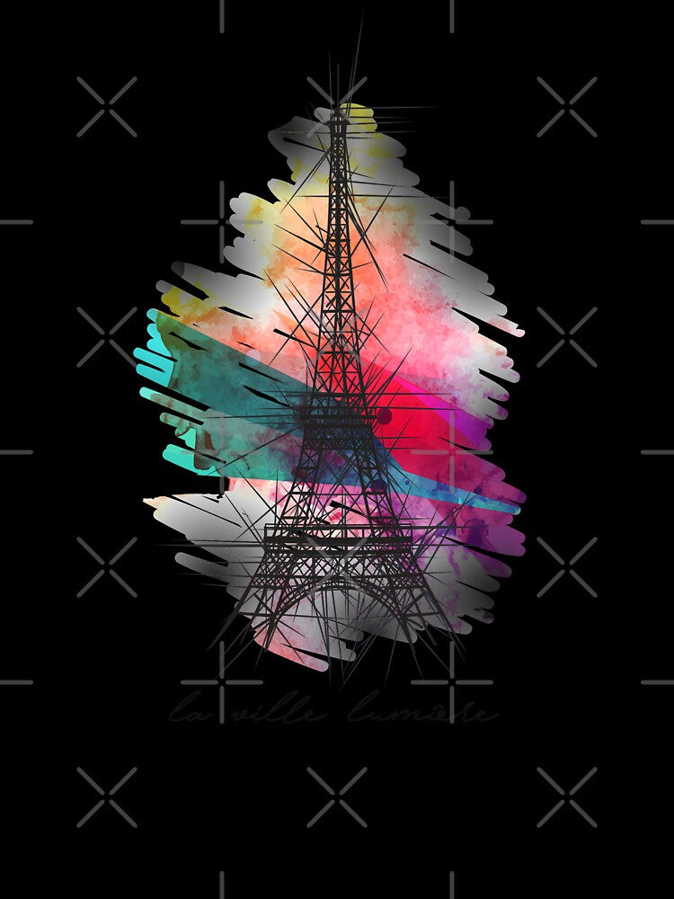 Colorful Paris France Eiffel Tower by FikirSanat