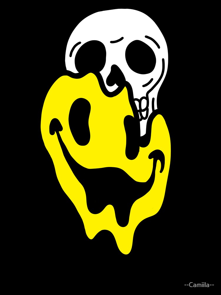 melting smiley with skull by --Camiila--
