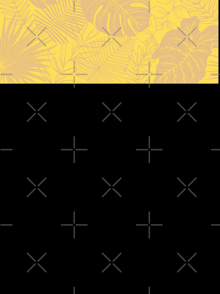Minimalist Floral Line Art Pattern With Tropical Leaves Design | Yellow & Beige by ukoko