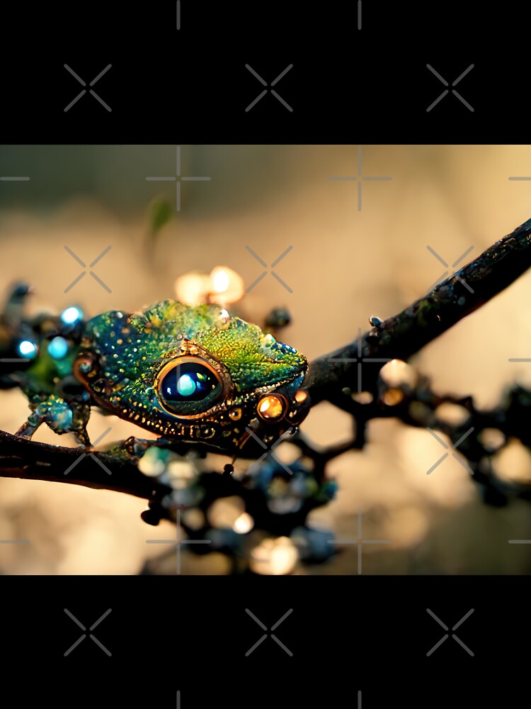 Steampunk gecko covered with shiny emeralds by RK - Shop