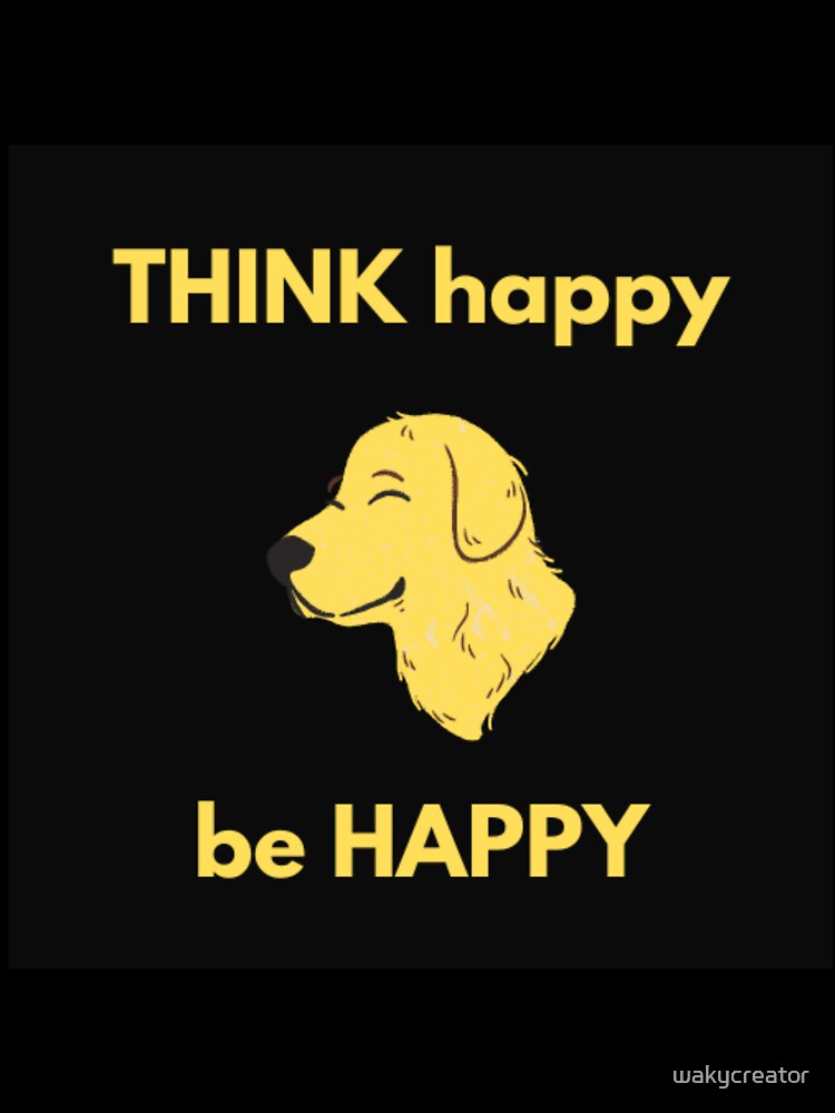 Design with a yellow dog thinking positively by WAKYSHOP
