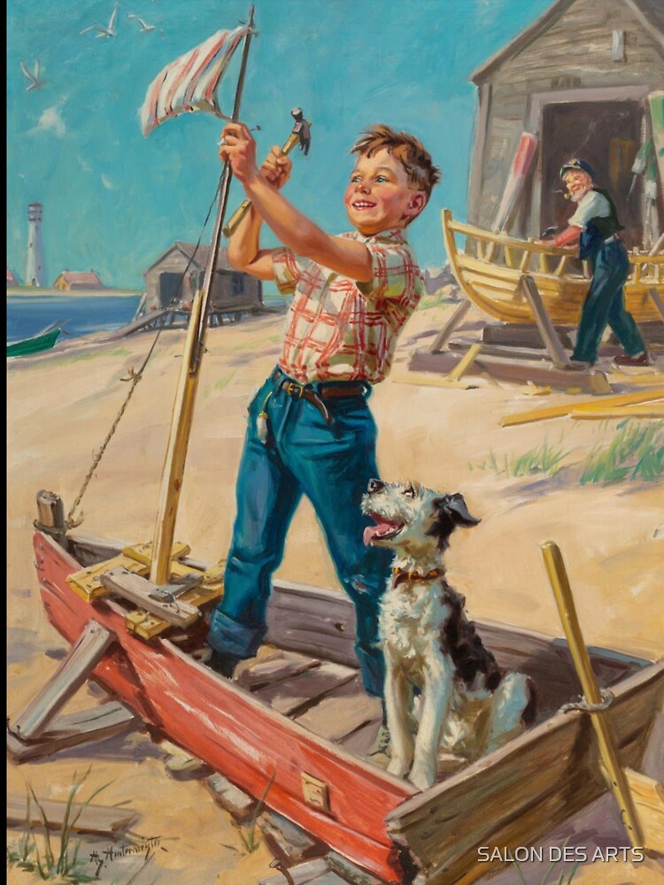 The Ship Builder (20th century) - Hy Hintermeister by SALON DES ARTS