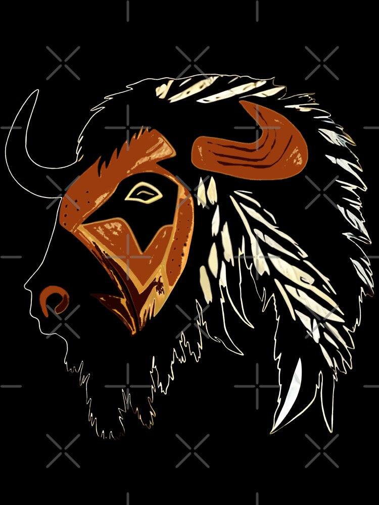 Buffalo Art - Native American Style | Vintage Buffalo Art by UnhingedBird