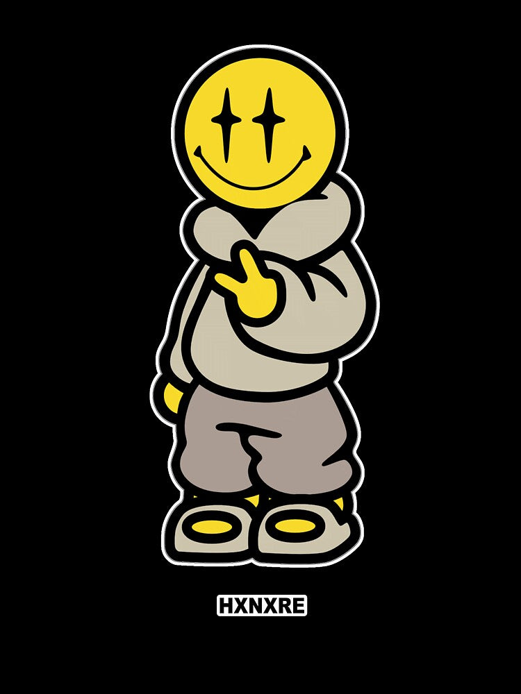 Smiley Face Character in Trendy Outfit by HXNXRE ART