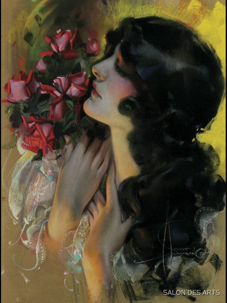 Girl with Roses (1920) - Rolf Armstrong by SALON DES ARTS