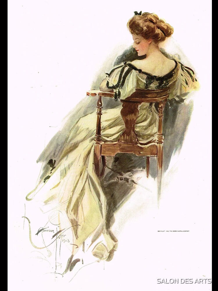 Woman sitting on a Chair (1908) - Harrison Fisher by SALON DES ARTS
