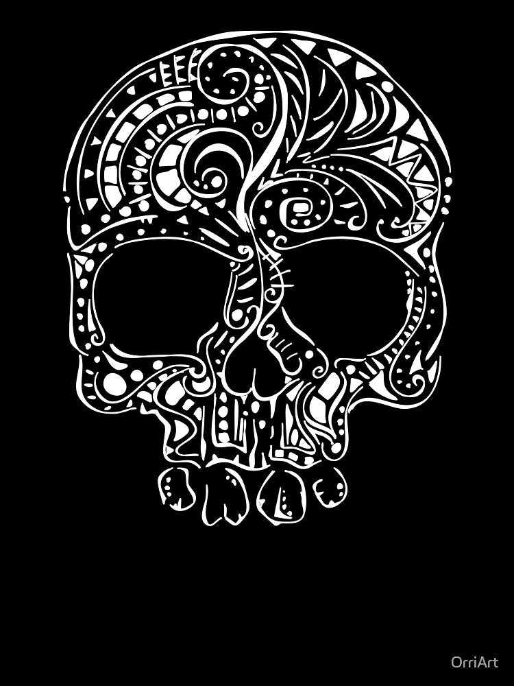 Tribal tattoo style gothic skull by OrriArt