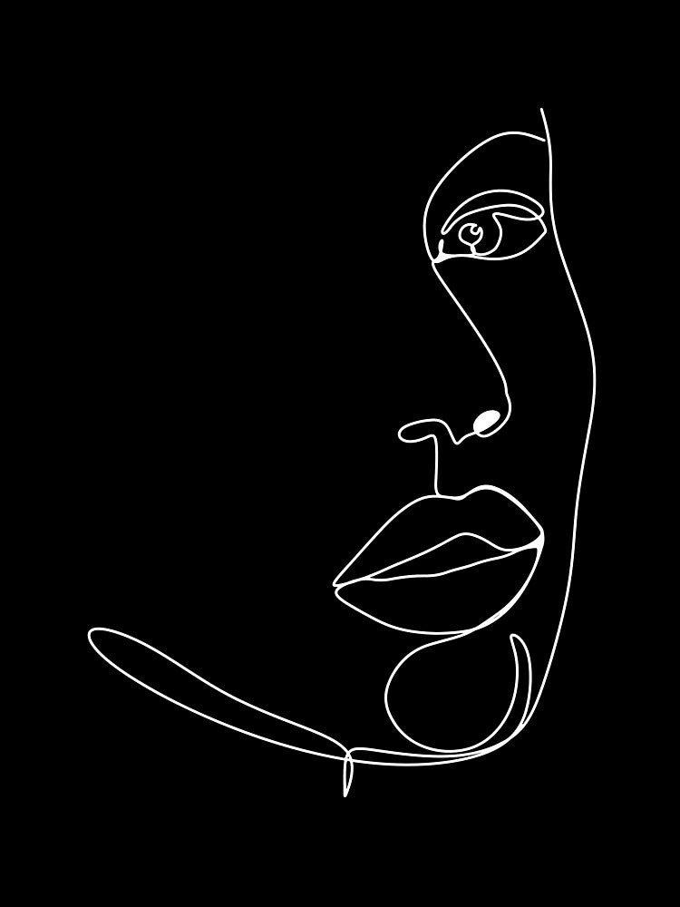 Line art drawing woman face by nikolagg