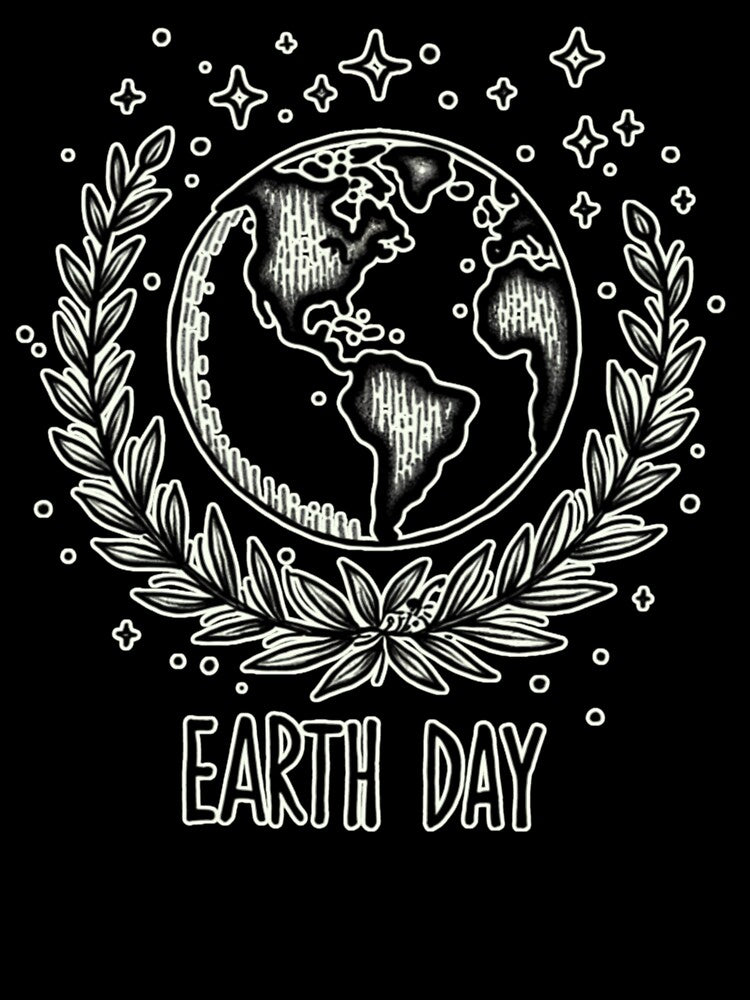 Earth Day Black and White | Save The Planet Emblem by PriyaMagic