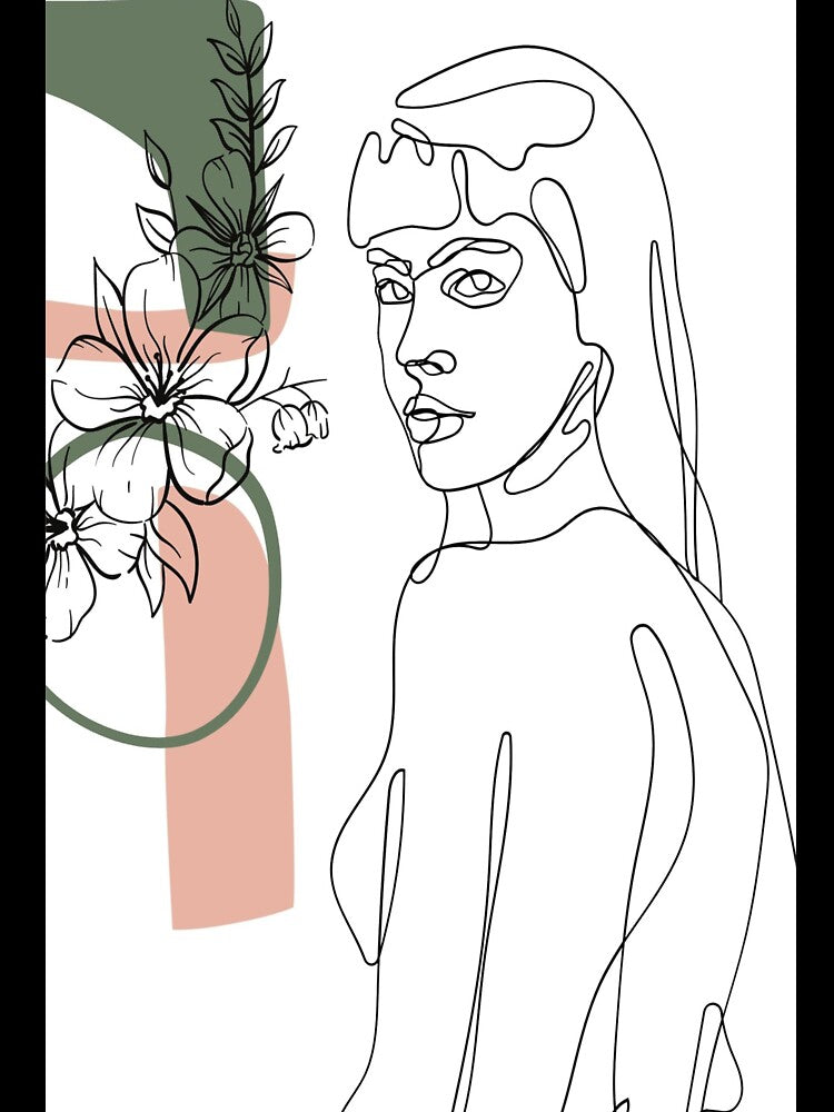 Line art girl minimalist illustration by Artandstonesgr
