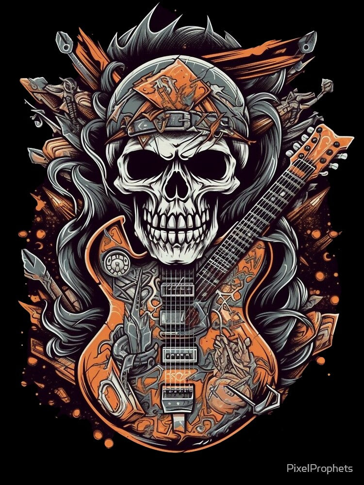 Amp Up Your Heavy Metal Skull and Guitar by PixelProphets
