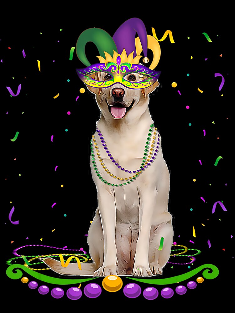 Cute Labrador Wearing Carnival Mask Mardi Gras Dogs Lover by gadjmodcpe28