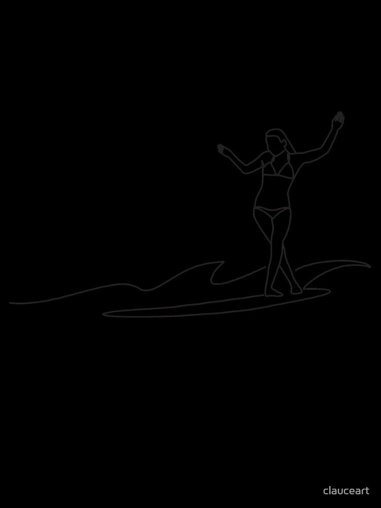 Surfing Single Line Drawing, Surf Illustration, Surf One Line Art by clauceart