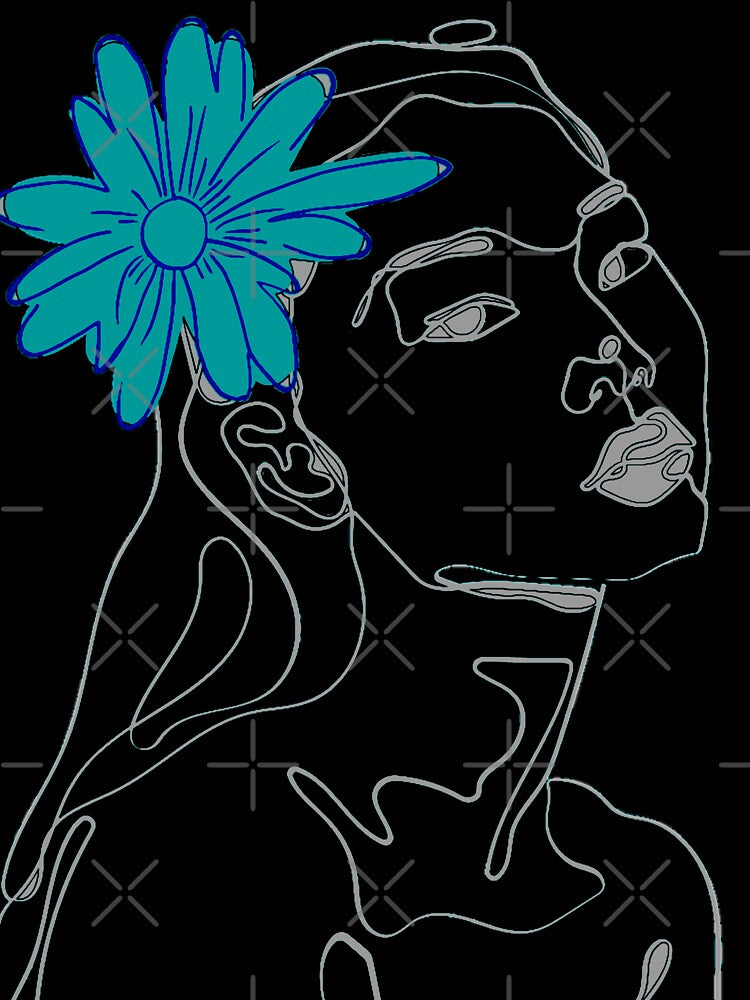 Floral One Line Face Art by Dr.YesOrNo