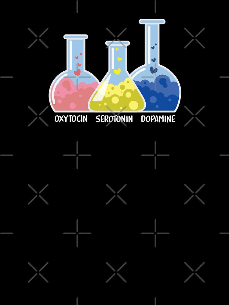 Test Tube Rack With Oxytocin, Serotonin, Dopamine by Abhishek Goldar
