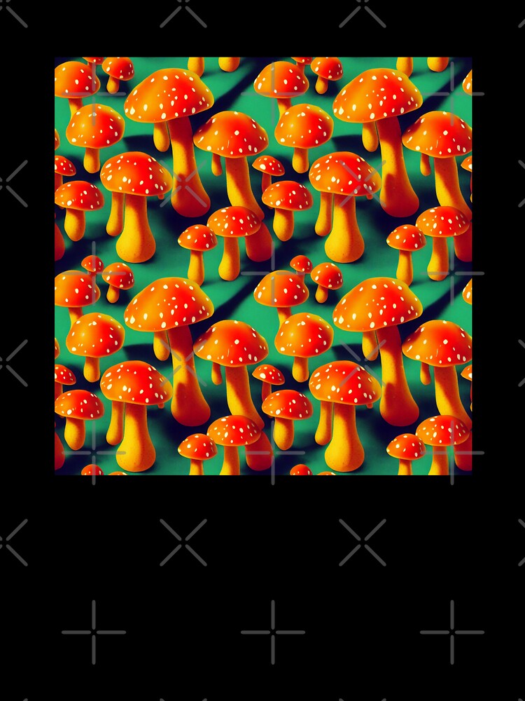 Trippy Orange Magic Mushrooms #6 by Unicorn Trainwreck