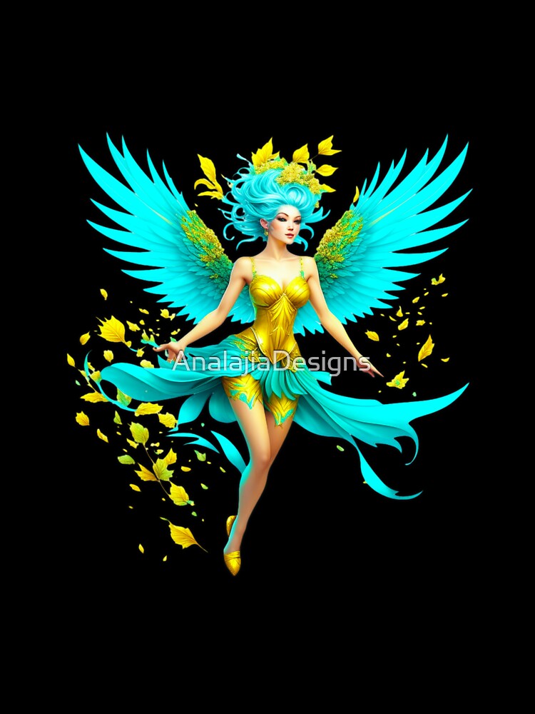 Blue Forest Fairy Enjoying the Beauty and Freedom of Nature by AnalajiaDesigns