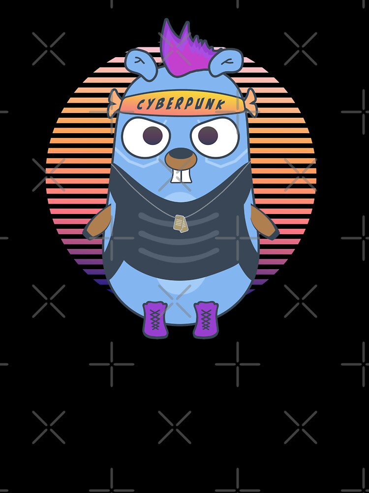 Golang gopher punk style by Olena Du