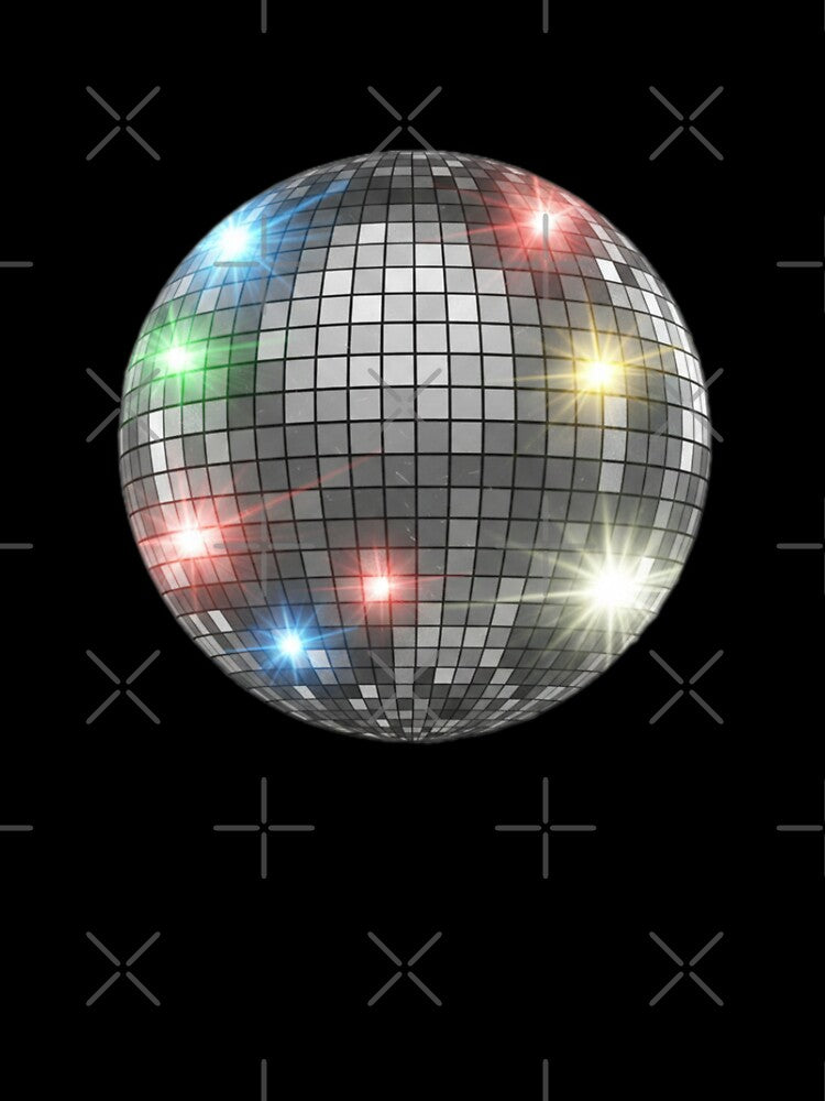 Retro Disco Ball Mirrorball Reflecting Colored Lights by Pattern Unhinged