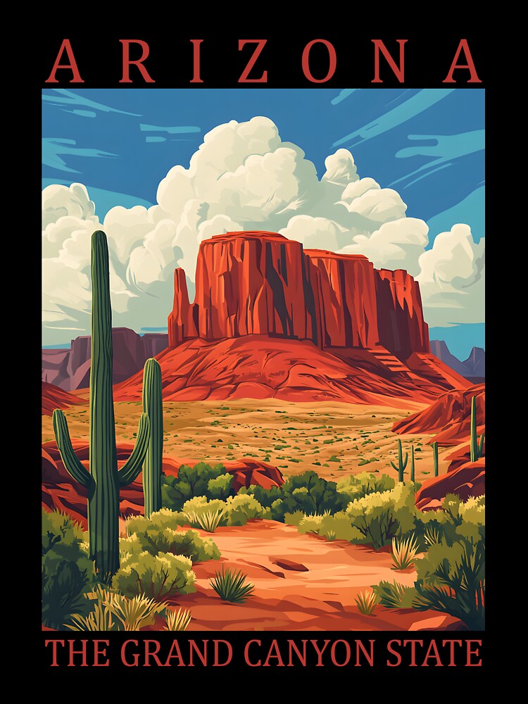 3 Arizona Travel Poster by Lucy Goosy Art